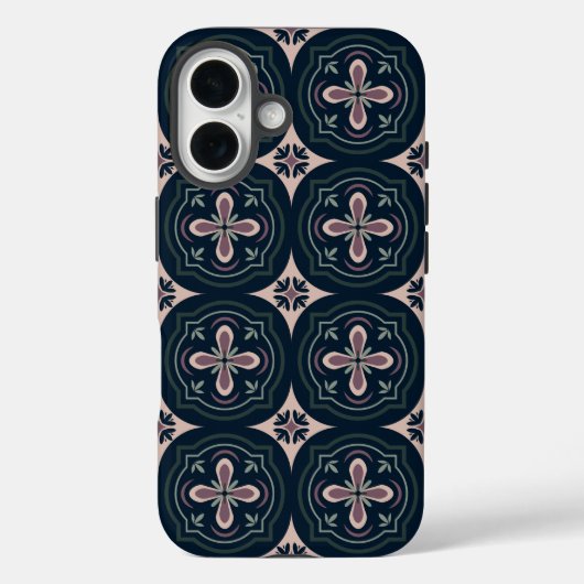 Aardse Bloem Geometrische Tegels Case-Mate iPhone Case (Achterkant)