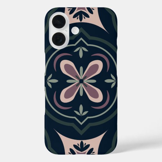 Aardse Bloem Geometrische Tegels Case-Mate iPhone Case (Achterkant)