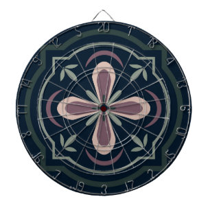 Aardse Bloem Geometrische Tegels Dartbord