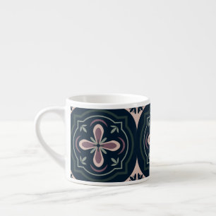 Aardse Bloem Geometrische Tegels Espresso Kop