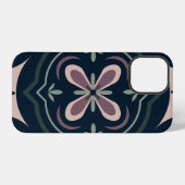 Aardse Bloem Geometrische Tegels iPhone Hoesje (Achterkant horizontaal)