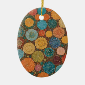 Aardse Bloem Mozaïek Patroon Ornament