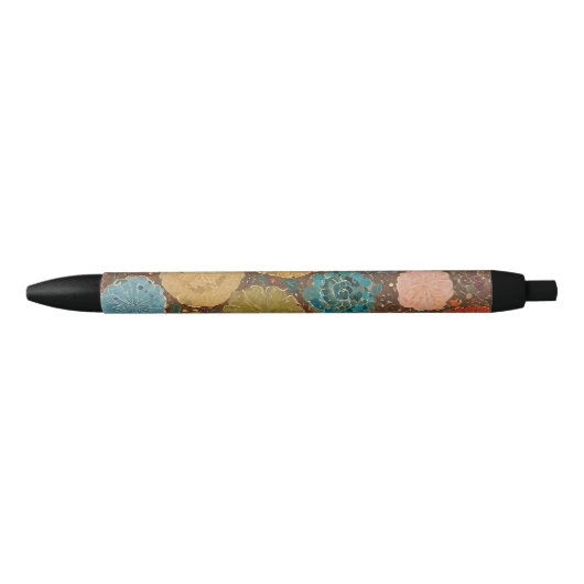 Aardse Bloem Mozaïekpatroon Pen (Voorkant)