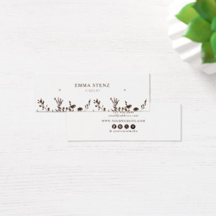 Aardse Bloem • Oorbellen Hoepels Studs Displaykaar Mini Visitekaartjes
