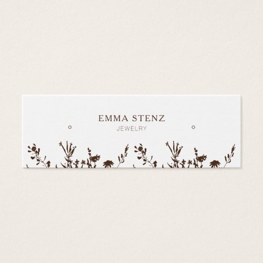 Aardse Bloem • Oorbellen Hoepels Studs Displaykaar Mini Visitekaartjes (Voorkant)