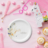 Aardse bloemen Elegant minimalistisch Papieren Bordje (Feest)