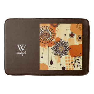 Aardse Bloemen Mandala Warm Boho Patronen Badmat
