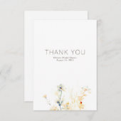 Aardse bloemen minimalistisch klein dank u bedankkaart (Voorkant / Achterkant)