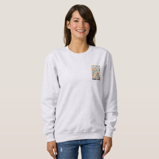 Aardse Bloemen Patroon-Terracotta, Sage & Dusty Pi Trui (Voorkant volledig)