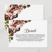 Aardse Bloemen Trouwdetails Informatiekaartje (Voorkant / Achterkant)