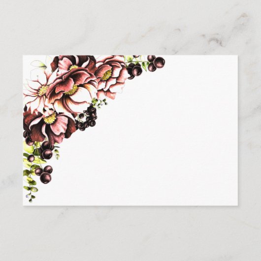 Aardse Bloemen Trouwdetails Informatiekaartje (Achterkant)