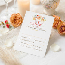 Aardse Bloemen Whimsical Elegante Trouw RSVP Kaart