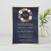 Aardse Bloemenkrans Alles in één bruiloft van de m Kaart (Staand voorkant)