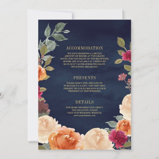 Aardse Bloemenkrans Alles in één bruiloft van de m Kaart (Achterkant)