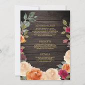 Aardse Bloemenkrans Alles in Een Schuur Hout Weddi Kaart (Achterkant)