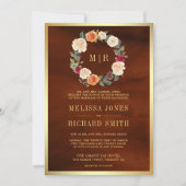Aardse Bloemenkrans Alles in één Terracotta bruilo Kaart (Voorkant)