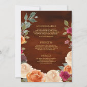 Aardse Bloemenkrans Alles in één Terracotta bruilo Kaart (Achterkant)