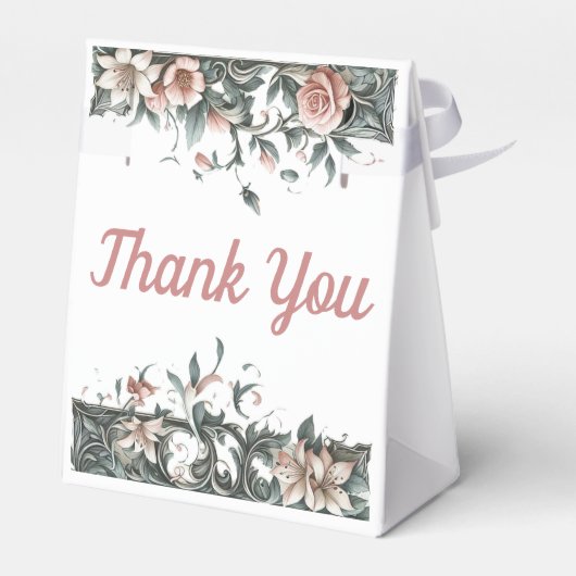 aardse bloemenwijnstok bedankdoosjes (Achterkant)