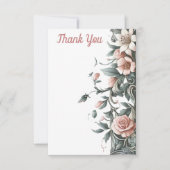 aardse bloemenwijnstok bedankkaart (Voorkant)