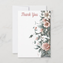 aardse bloemenwijnstok bedankkaart