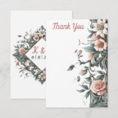 aardse bloemenwijnstok bedankkaart (Voorkant / Achterkant)