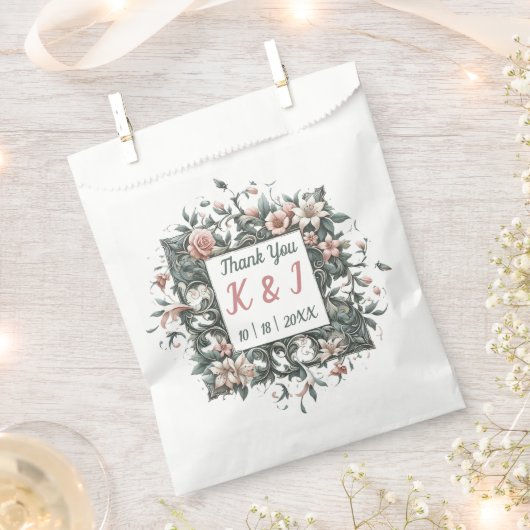 aardse bloemenwijnstok bedankzakje (Geknipt)