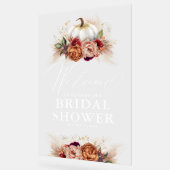 Aardse Bloemige Pompoen Bruiloft Feest Welkom Acryl Bord (Hoek)