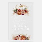 Aardse bloemige pompoen Vrijgezellenfeest welkom Acryl Bord (Voorkant)