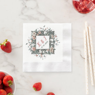 Aardse Bloemige Wijnstok Servet