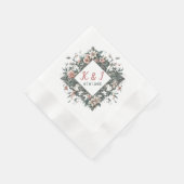 Aardse Bloemige Wijnstok Servet (Hoek)