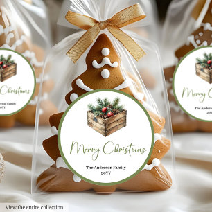 Aardse Boheemse Aquarel Kerst Favor Sticker
