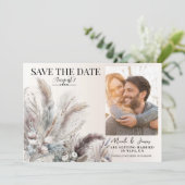 Aardse Boheemse bloemveren redden de datum Kaart (Staand voorkant)