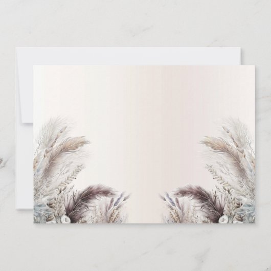 Aardse Boheemse bloemveren redden de datum Kaart (Achterkant)