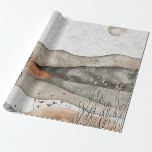 Aardse Boheemse Meer Terracotta Maan Landschap Cadeaupapier
