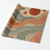 Aardse Boho Abstract in Terracotta Tones Cadeaupapier (Uitgerold)