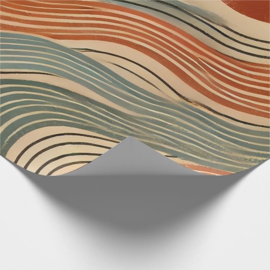 Aardse Boho Abstract in Terracotta Tones Cadeaupapier (Hoek)
