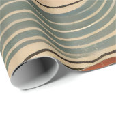 Aardse Boho Abstract in Terracotta Tones Cadeaupapier (Rol Hoek)