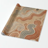 Aardse Boho Abstract in Terracotta Tones Cadeaupapier (Uitgerold)