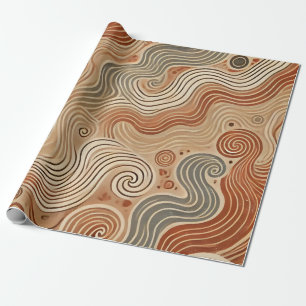 Aardse Boho Abstract in Terracotta Tones Cadeaupapier