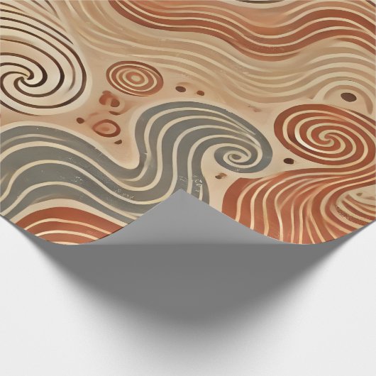 Aardse Boho Abstract in Terracotta Tones Cadeaupapier (Hoek)