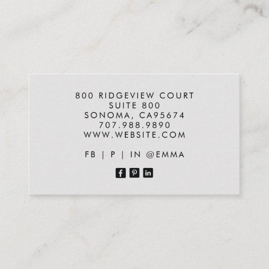 Aardse Boho Abstracte bloemblaadjes Visitekaartje (Achterkant)