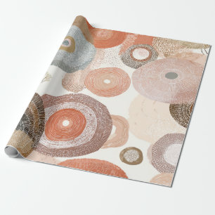 Aardse Boho Abstracte Cirkels Organisch Ontwerp Cadeaupapier