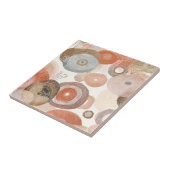 Aardse Boho Abstracte Cirkels | Organisch Ontwerp Tegeltje (Zijkant)
