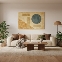 Aardse Boho Abstracte geometrische vormen muurkuns Canvas Afdruk