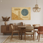 Aardse Boho Abstracte geometrische vormen muurkuns Canvas Afdruk