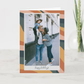 Aardse Boho Abstracte Golvende Lijnen Terracotta F Feestdagen Kaart (Voorkant)