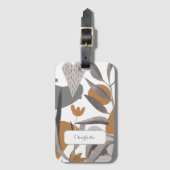 Aardse Boho Botanische Bloemen Bagagelabel (Voorkant (verticaal))