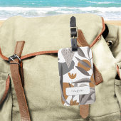 Aardse Boho Botanische Bloemen Bagagelabel