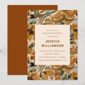 Aardse Boho Botanische Elegante Afstudeerfeest Kaart (Voorkant / Achterkant)