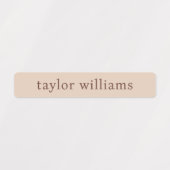 Aardse boho bruine schaduw waterdichte naam labels (Design 1)